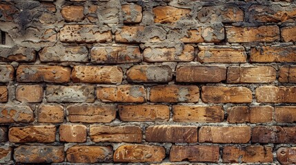 Naklejka premium A textured wall background with a rustic brick pattern