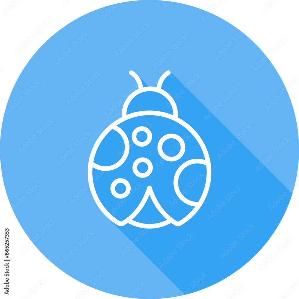 Sticker Ladybug Vector Icon