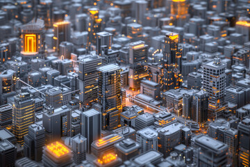 isometric city view, miniature