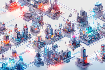 people in the city, isometric city view, miniature