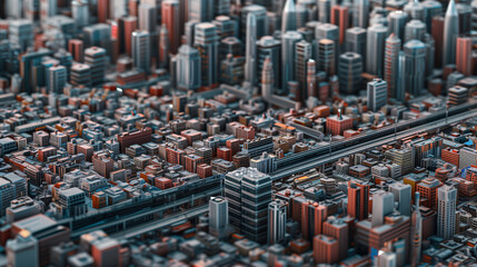 isometric city view, miniature