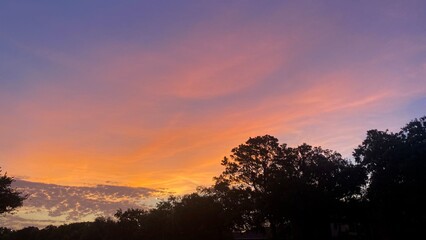 sunrise time - beautiful sky in Houston city, Texas, USA