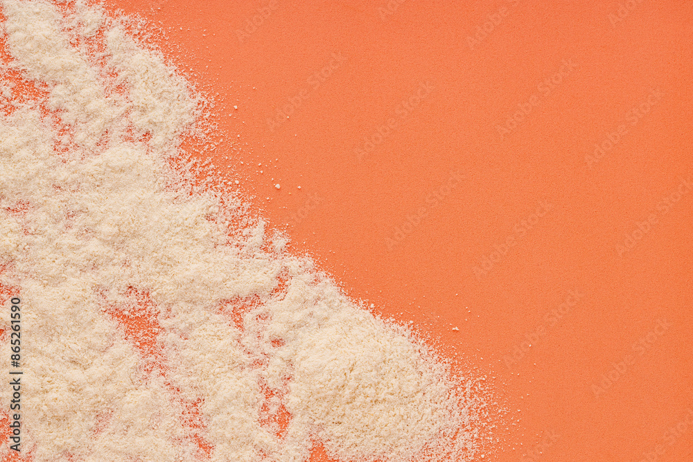 Poster Hydrolyzed collagen protein in the pile - Organic gelatin powder