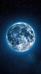 Fototapeta premium A large blue moon in the night sky