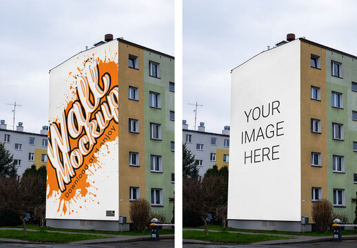Vertical Building Wall Mockup