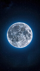 Obraz premium A large, bright moon is floating in the dark sky