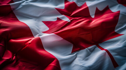 canadian flag waving in wind, Canada national flag background, Canadian flag weaving made by silk cloth fabric, Canada background, international canada day
