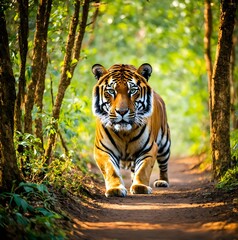 Obraz premium Lions and Tigers in jungle