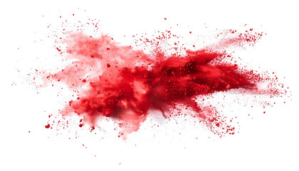 red smoke powder explotion isolated on transparent background