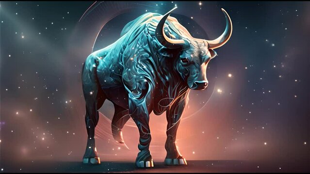 Taurus constellation zodiac sign astrological background. The bull horoscope sign. Astrology theme. 