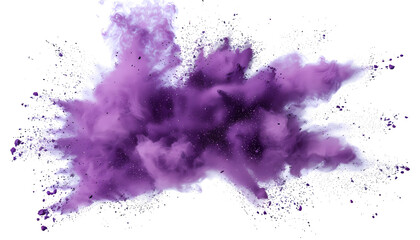 purple  smoke powder explotion isolated on transparent background