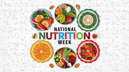 national nutrition week, simple poster design Social Media Poster