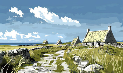 Aran Islands Exploration: Cycling, Island Life, and Archeological Sites in County Galway.
