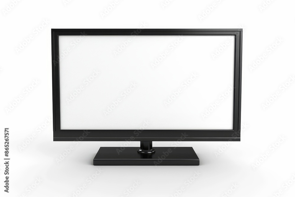 Aufkleber using a monitor screen with empty displays on an isolated background, displaying details on a flat c