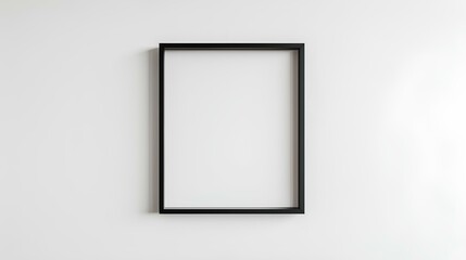 A minimalist picture frame with a thick, bold design and clean lines, standing against a white wall, capturing a sense of modern simplicity.
