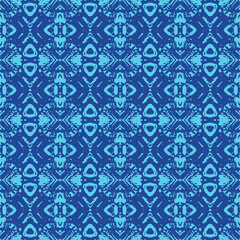 Blue and white watercolor ornament painted with watercolor on paper.