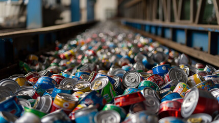 Obraz premium An image of recycling aluminum cans into aluminum ingots