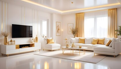 Fototapeta premium Photo interior modern design room 3d illustration