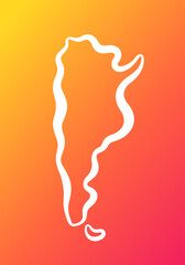 Argentina - Outline Map on Gradient Background