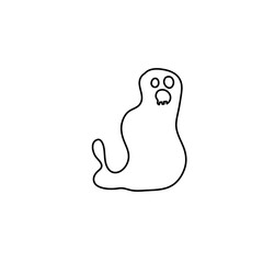 Halloween ghost line art