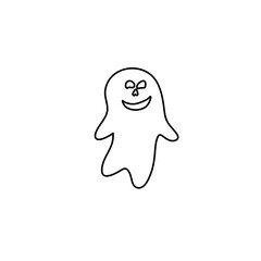 Halloween ghost line art