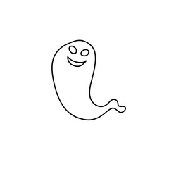 Halloween ghost line art