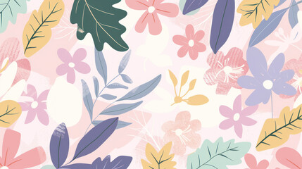 Background of garden flower and leaves on soft pastel color