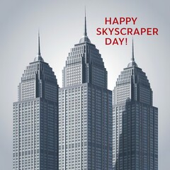 Happy Skyscraper Day, Celebrating Urban Architecture. Celebrate urban architecture with,  skyscraper day, banner, Skyscraper Day Poster, with, happy skyscraper day Poster, 