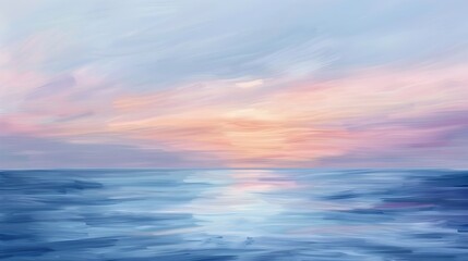Pastel Horizon Over Calm Coastal Seascape with Soft Serene Hues