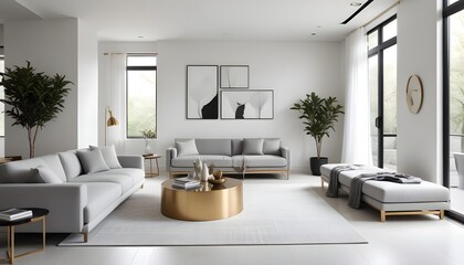 Photo interior modern design room 3d illustration