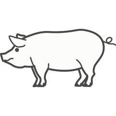 Pig farm animal silhouette vector icon