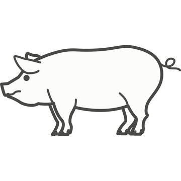recommend clip art: Pig farm animal silhouette vector icon