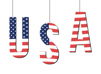 4th of July American Independent Day background design template for social media posts, greeting cards banner, isolated on white background