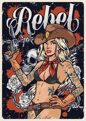 Obraz premium Rebel spirit vintage flyer colorful