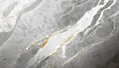 Fototapeta premium white gray marble texture close-up with gold inclusions and veins, wallpaper with copy space for product presentation, delicate luxury wallpaper, stone mineral banner office liquid