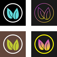 Two Leaves Vector Icon