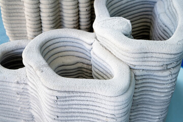 3D Printing coral houses. Green solution promotes coral reef restoration with innovative 3D printing technology. Green technology with eco-friendly additive manufacturing for sustainable development. © Artinun