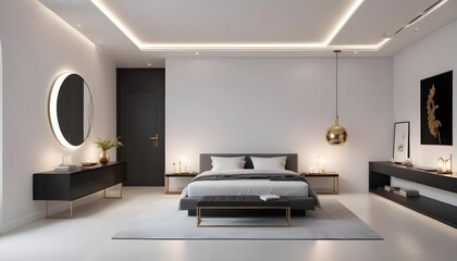 Photo interior modern design room 3d illustration