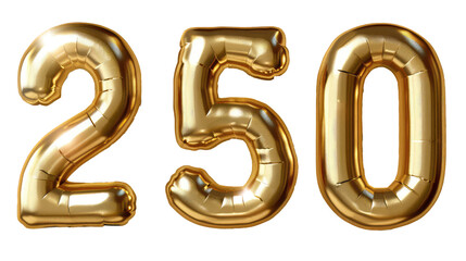 Golden 250 Celebration: 3D Numbers in Isolation