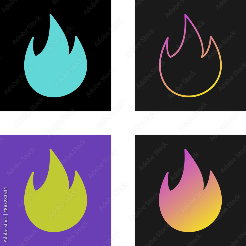 Wall mural fire vector icon