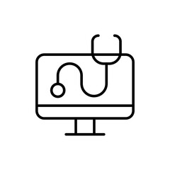 PC repair outline icons, minimalist vector illustration ,simple transparent graphic element .Isolated on white background