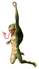 Fototapeta premium 3D Rendering Green Alien on White