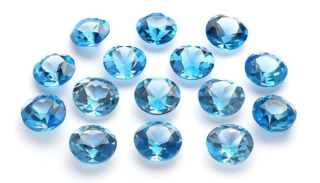 Blue topaz set isolated on white background