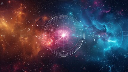 Celestial galaxy, star map, cosmic universe constellation , astrological chart  background, wallpaper 