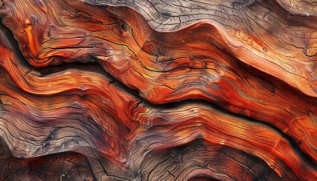 Close up of sandalwood with artificial incision textured tree background