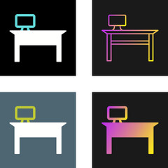 Office Desk Vector Icon