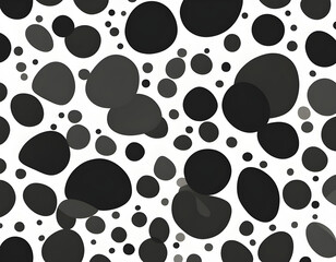 Black irregular abstract polka dots