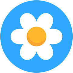 white flower in circle