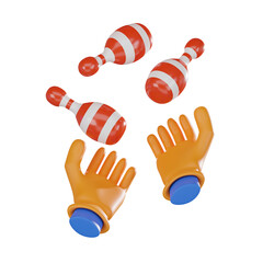 Carnival Spectacle Colorful of Juggler at Circus. 3D Render