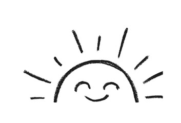 Smiley Sun Crayon Chalk Drawing